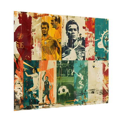 Vintage Soccer Posters: Retro Sports Art Collage - Poster
