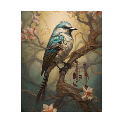 Blue Beauty: A Majestic Songbird in Nature - Poster
