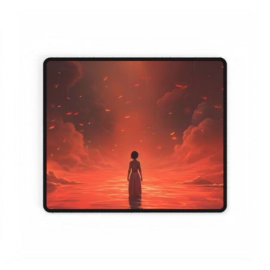 Vibrant Sunflower in Full Bloom: Outdoor Artwork - Desk Mat