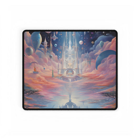 Celestial Art Gallery: Unique Morning Abstract Artworks - Desk Mat