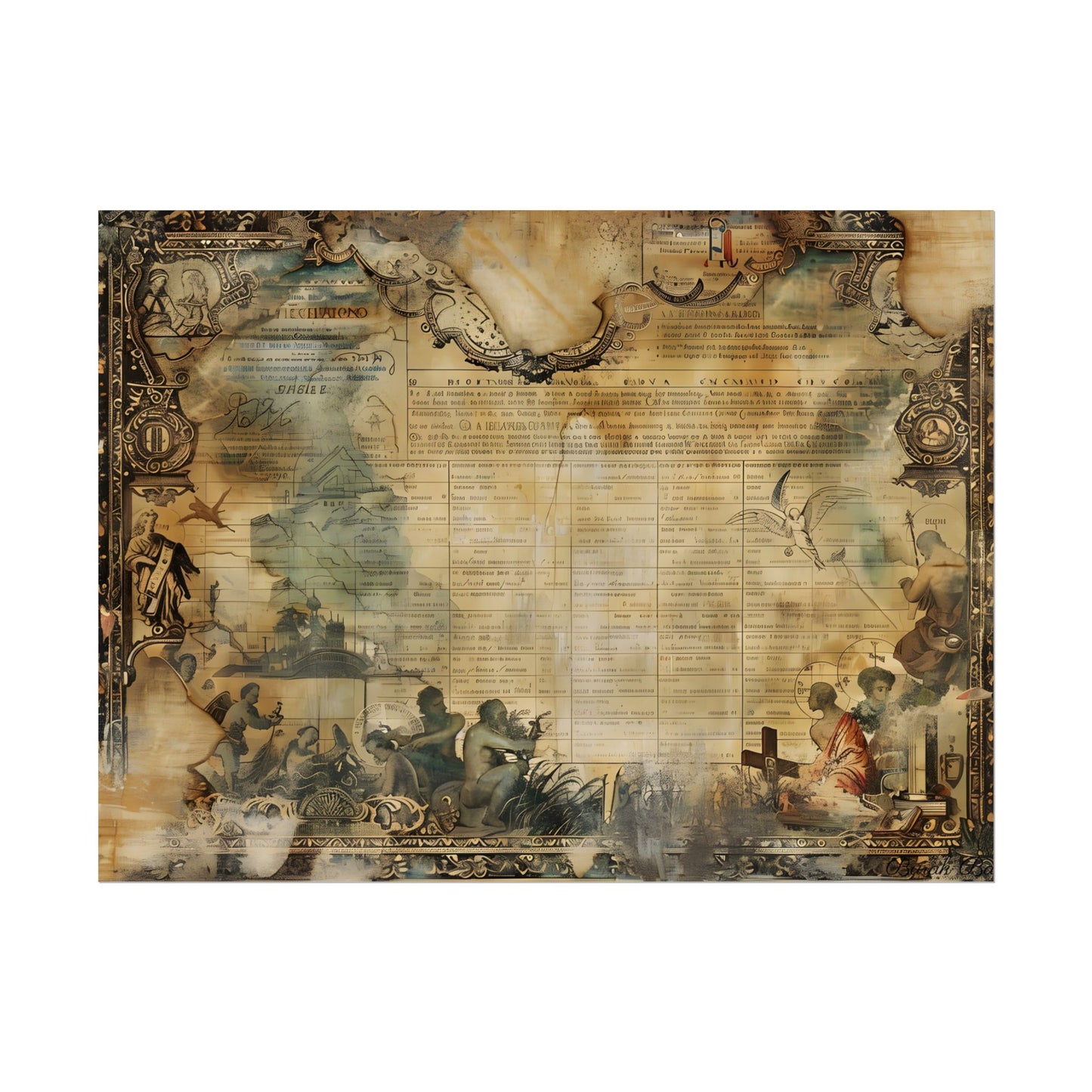 Vintage Biblical Scene: Medieval Art Poster - Poster