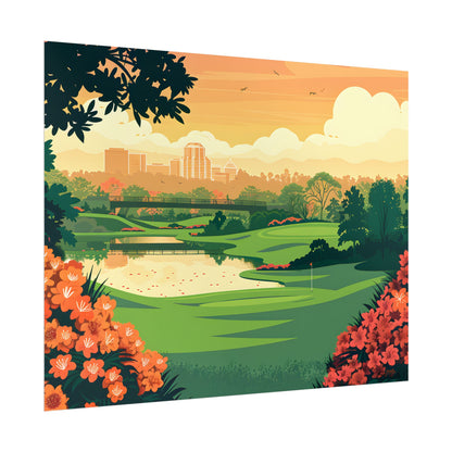Retro Golf Illustration: Augusta National Georgia - Poster
