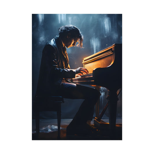 Mysterious Piano Maestro: Music Artwork - Poster