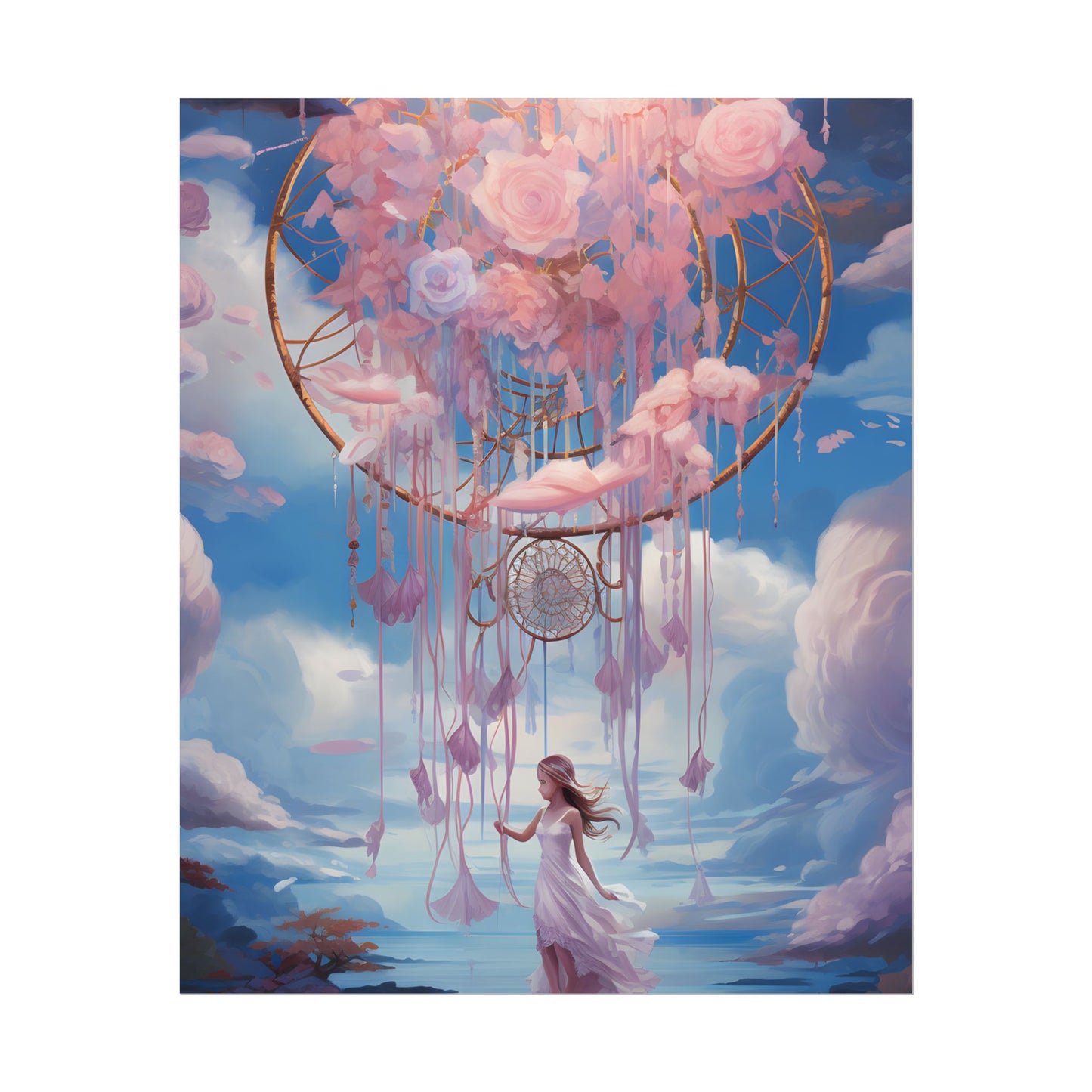 Dreamscape of Whispers: Ethereal Realm Digital Artwork - Poster