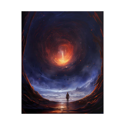 Mysterious Black Hole Cosmos: Space Art with Planetary Orbits - Poster