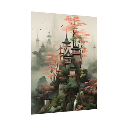 Post-Impressionist Landscape Masterpiece: Ash Magenta Dreams - Poster