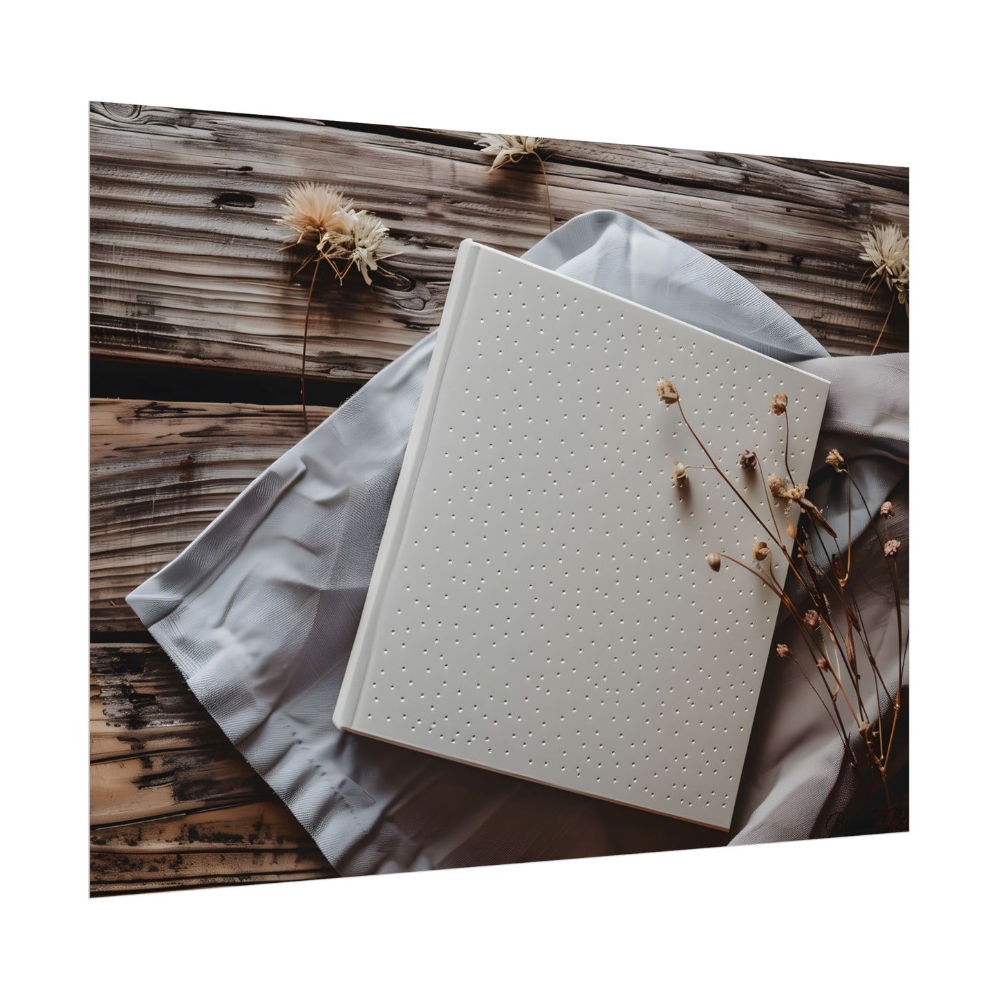 Minimalist Notebook with Embossed Dot Pattern - Poster