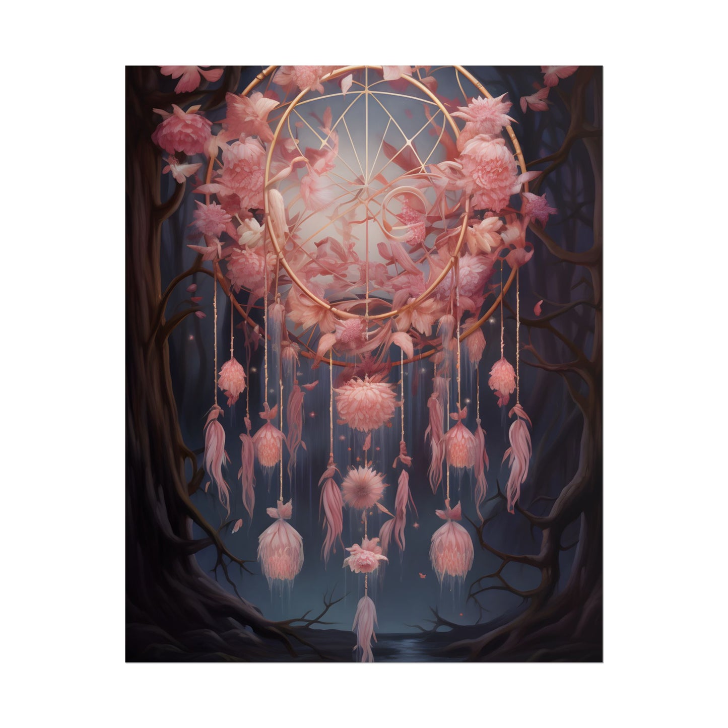Ethereal Dreamcatcher Realm: Surreal Landscape Art - Poster