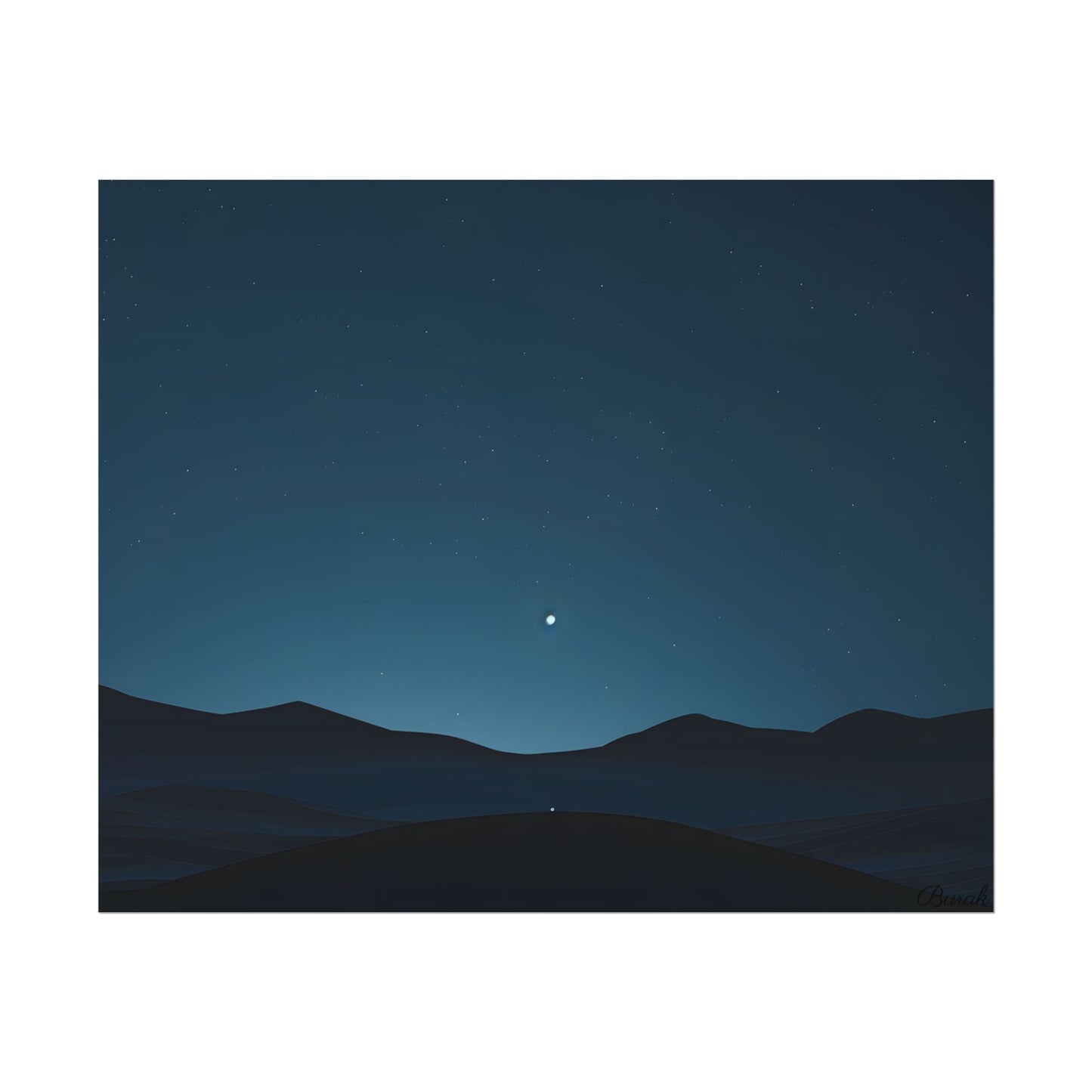 Minimalist Night Sky: Abstract Starry Art - Poster