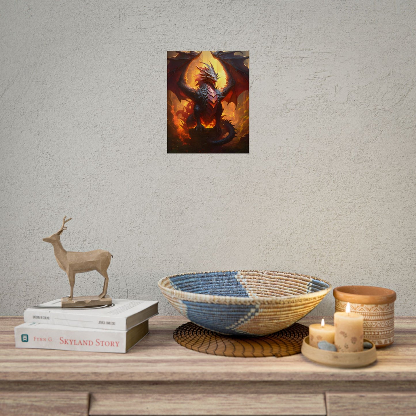 Fantasy Dragon's Treasure Hoard: Ancient Artwork - Poster