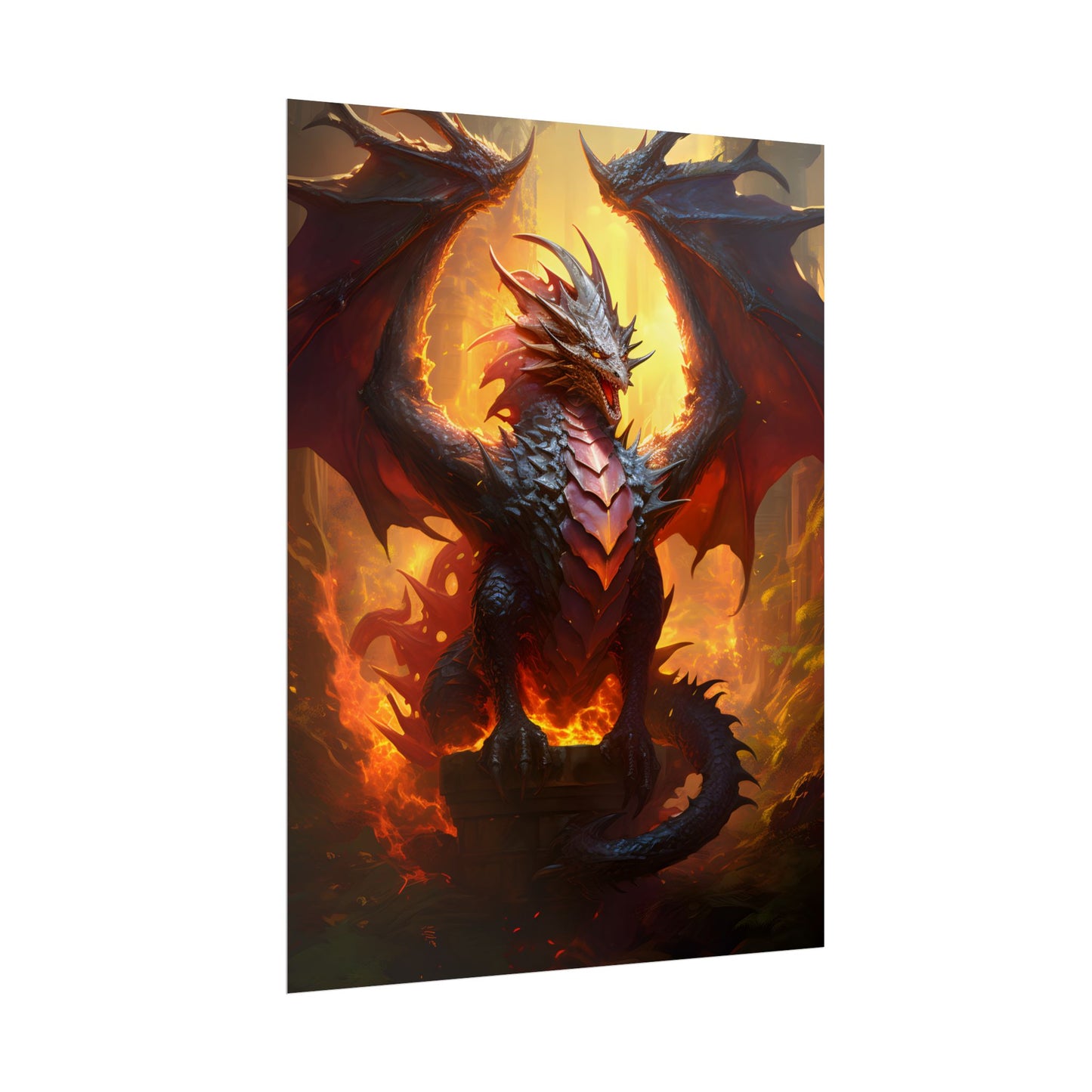 Fantasy Dragon's Treasure Hoard: Ancient Artwork - Poster