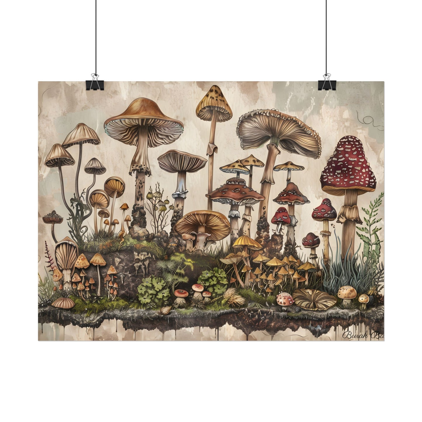 Vintage Mushroom Illustrations: A Collection of Unique Fungi - Poster