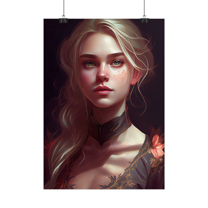 Astonishing Blonde Portrait: Artistic Beauty in Darkness - Poster