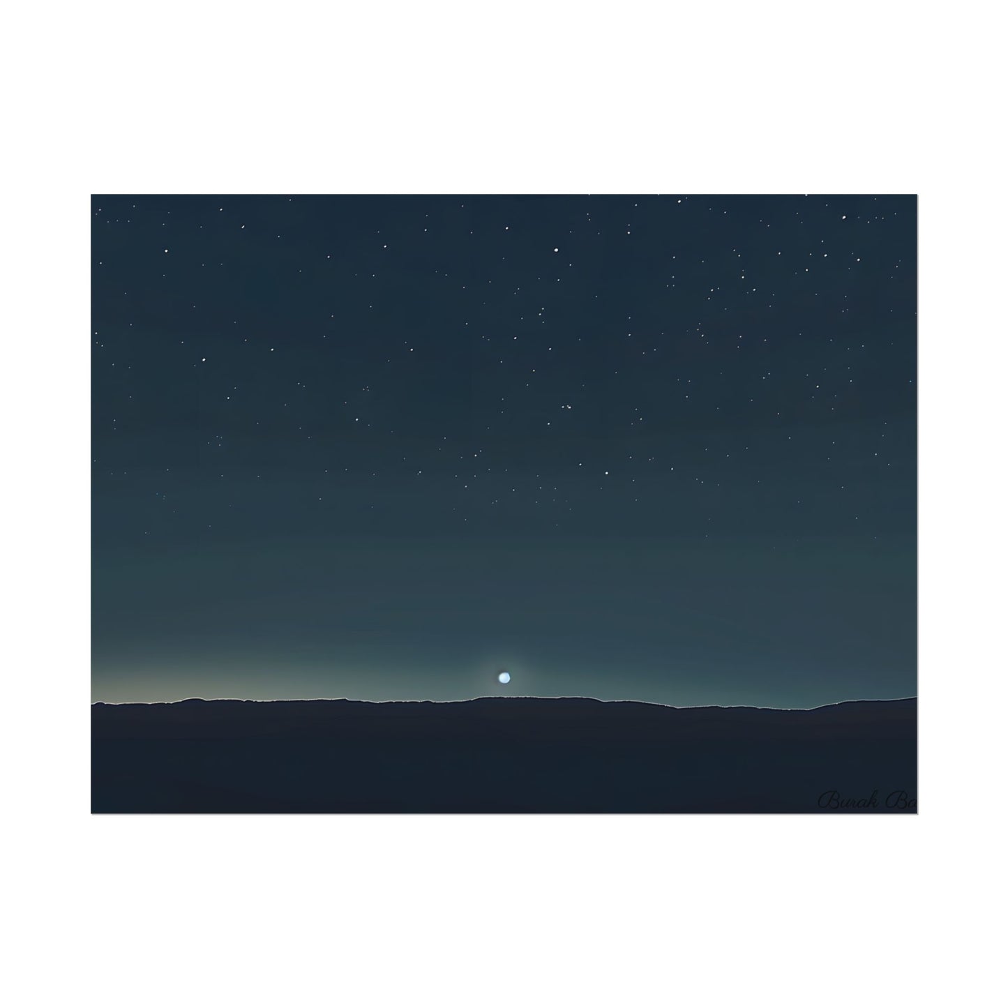 Minimalist Night Sky: Celestial Artwork with Stars and Palette - Poster