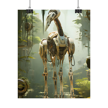 Robotic Guardians of Nature: Serene Wildlife Sanctuary Art - Poster