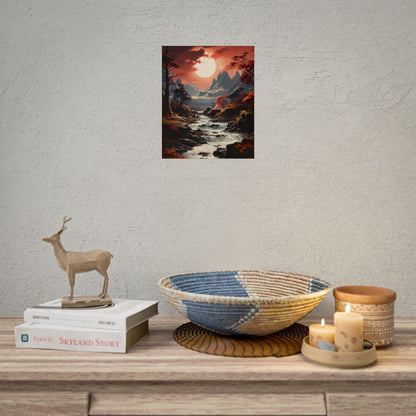Breathtaking Waterfall Oil Painting: A Realistic Artwork - Poster