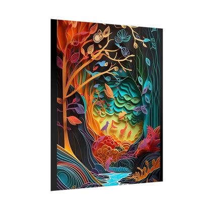 Peaceful Island Oasis: Paper Quilling Landscape Art - Poster