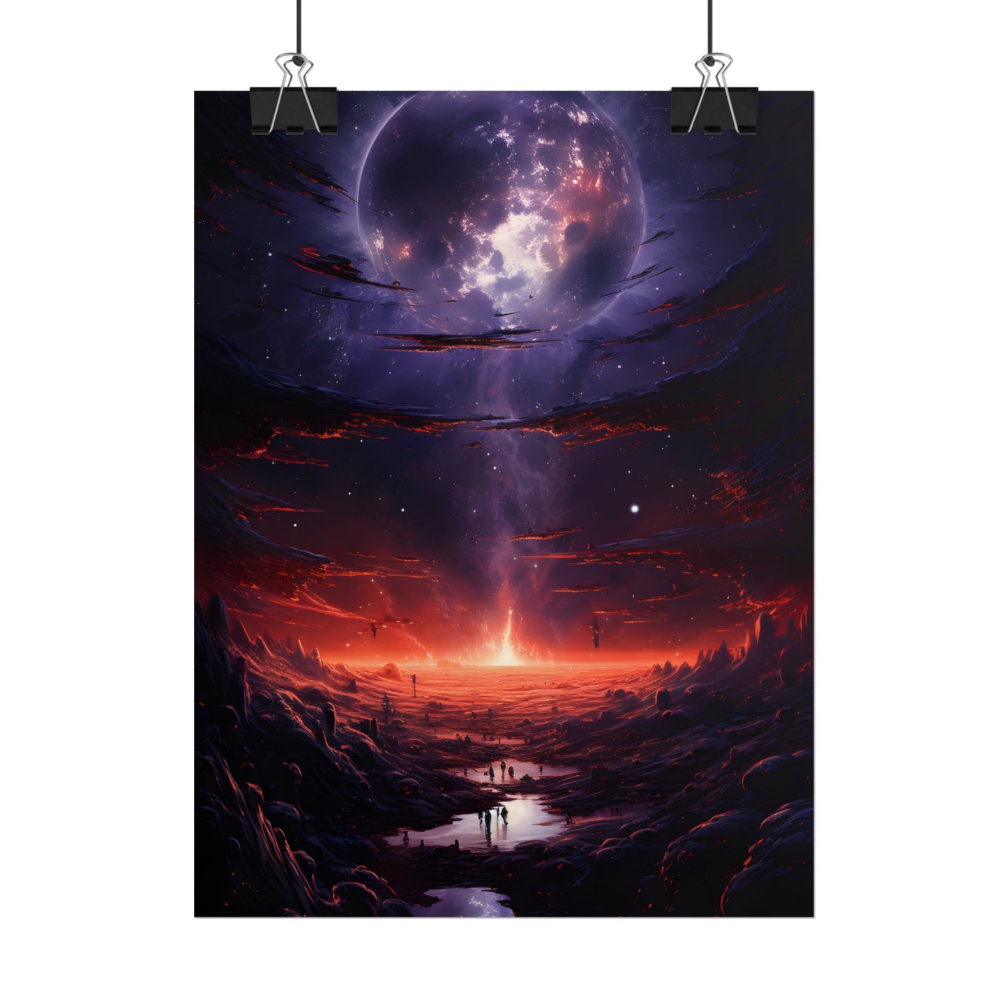 Vivid Black Hole Planet: A Detailed Cosmic Artwork - Poster