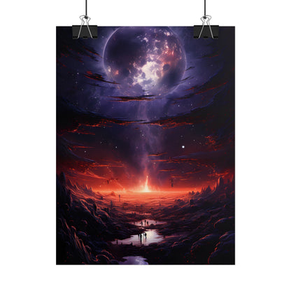 Vivid Black Hole Planet: A Detailed Cosmic Artwork - Poster