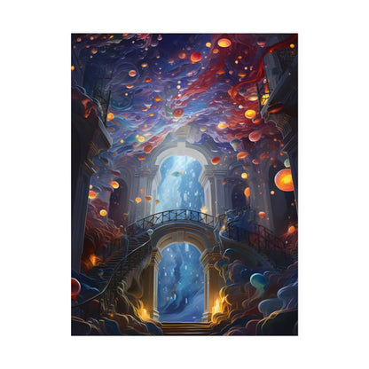 Celestial Art Gallery: Atmospheric Interior Space - Poster