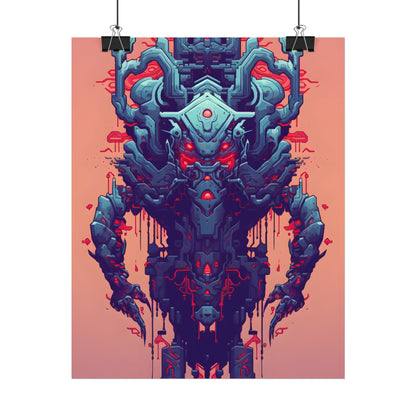 Neon Pixel Pets: Cyberpunk Synthwave Digital Art - Poster