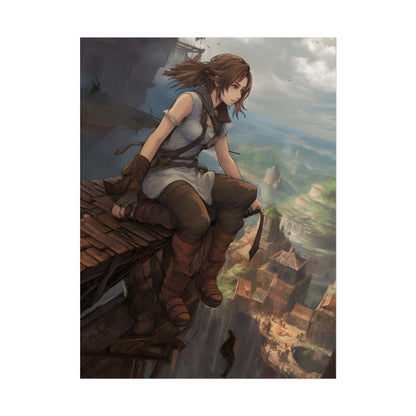 Dramatic Anime Birds Eye View: Dynamic Digital Art - Poster