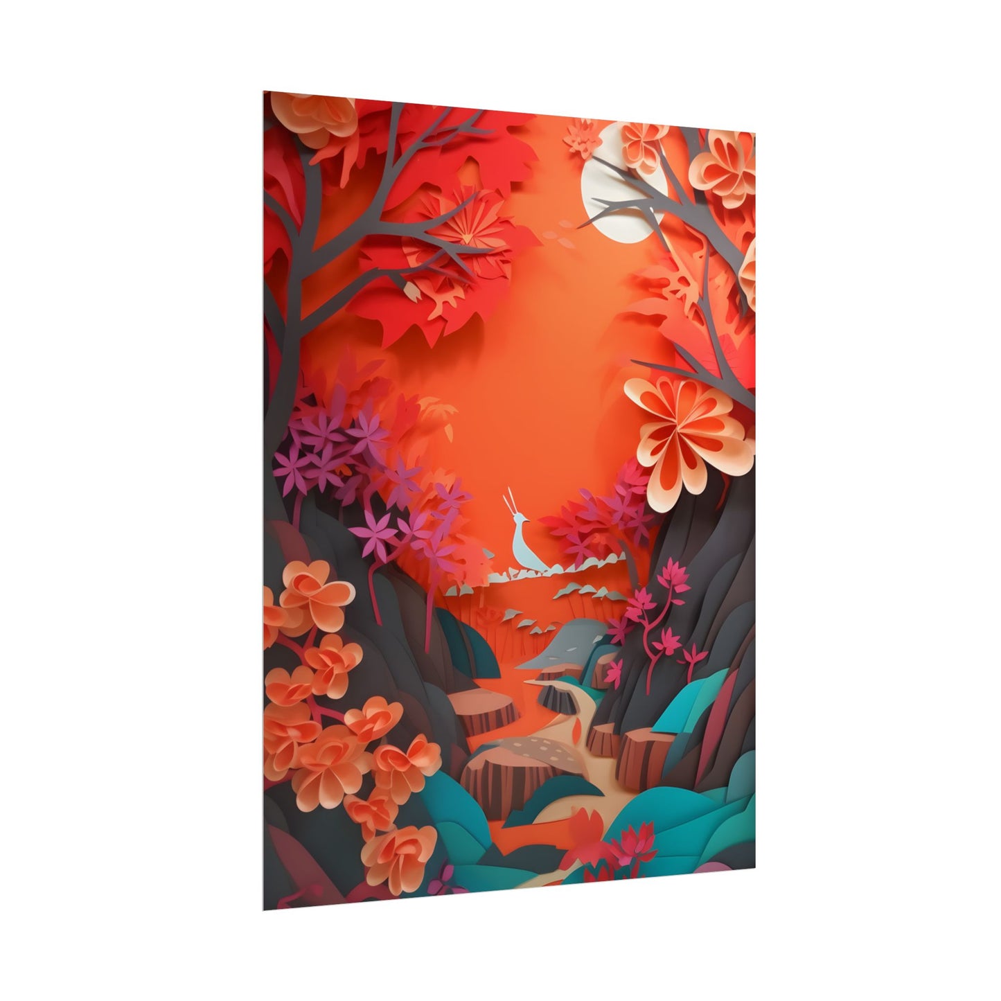 Vibrant European Landscape: Colorful Paper Quilling Art - Poster