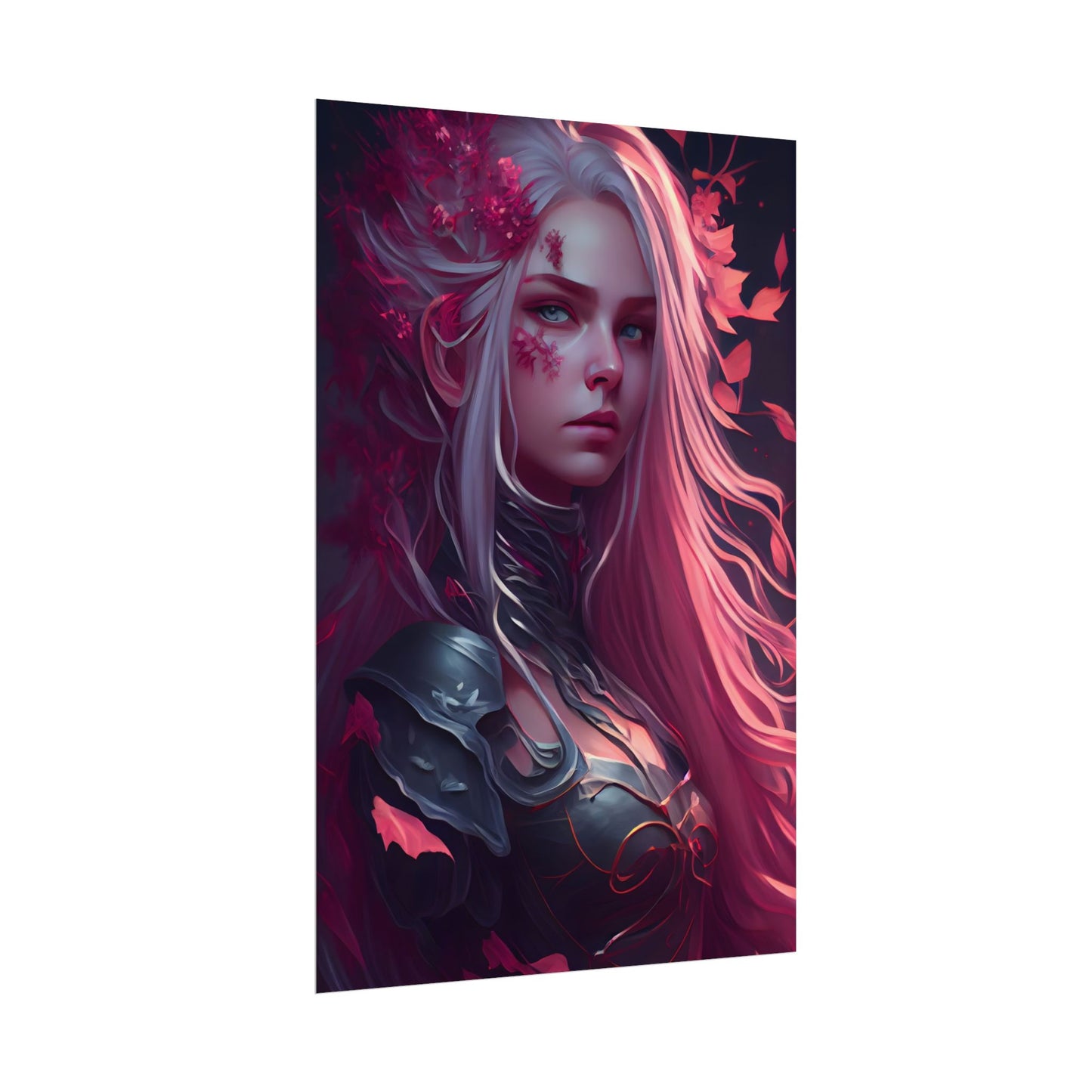 Astonishing Female Portrait with Pink Hair: Artistic Vision - Poster