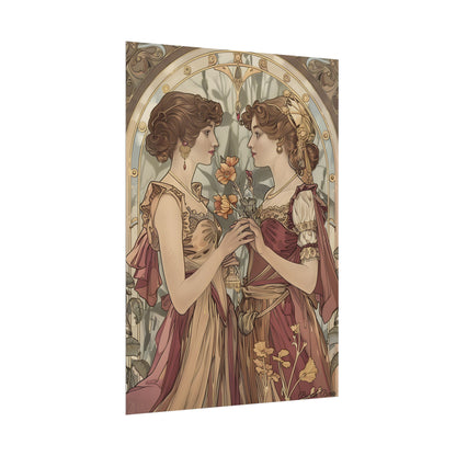 Middle Eastern Floral Beauty: Traditional Attire Digital Art - Poster