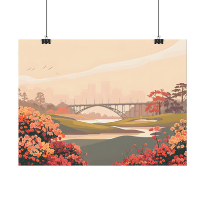 Retro Golf at Augusta: Vintage Illustration - Poster