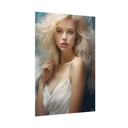 Modern Blonde Portrait: Unvarnished Natural Beauty - Poster
