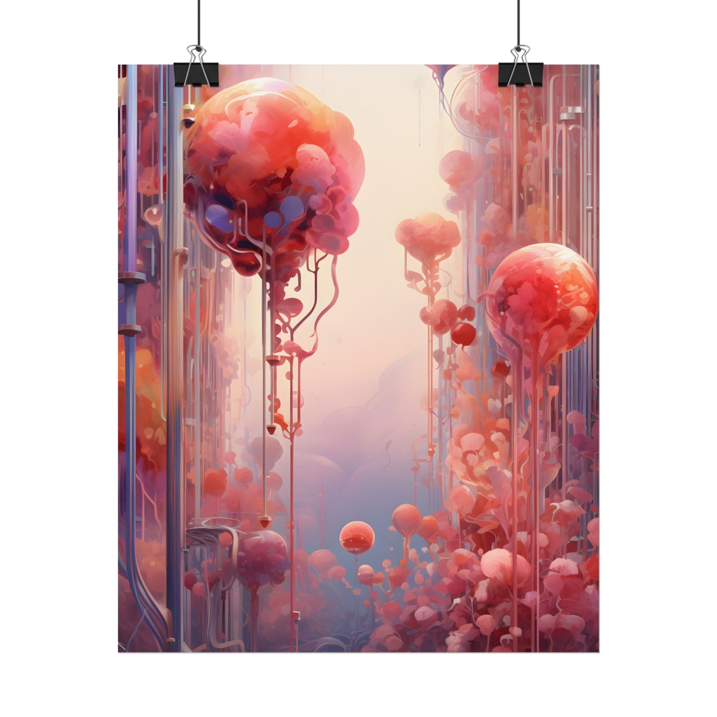 Futuristic Cyber Dreamscape: Abstract Digital Art - Poster