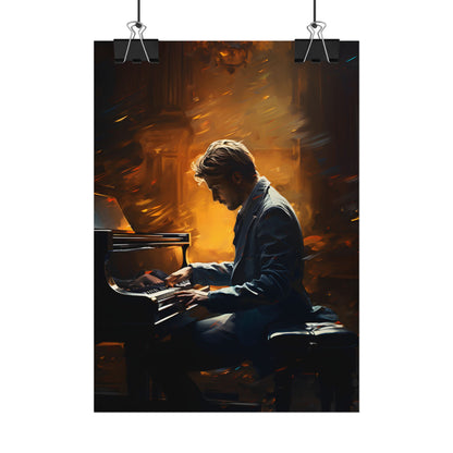 Mysterious Piano Portrait: A Dramatic Musical Masterpiece - Poster
