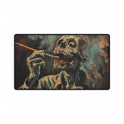 Surreal Zombie Painter: Unique Artwork in Progress - Desk Mat