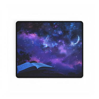 Mystical Night Sky: Stars and Crescent Moon - Desk Mat