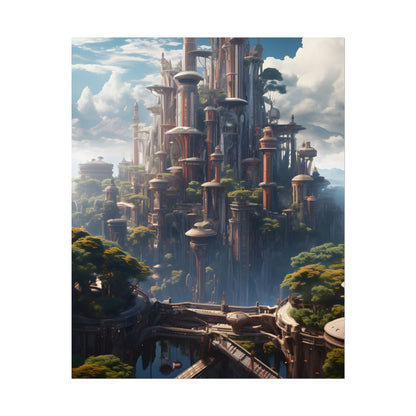 Floating City of Columbia: Breathtaking Modern Urban Landscape - Poster