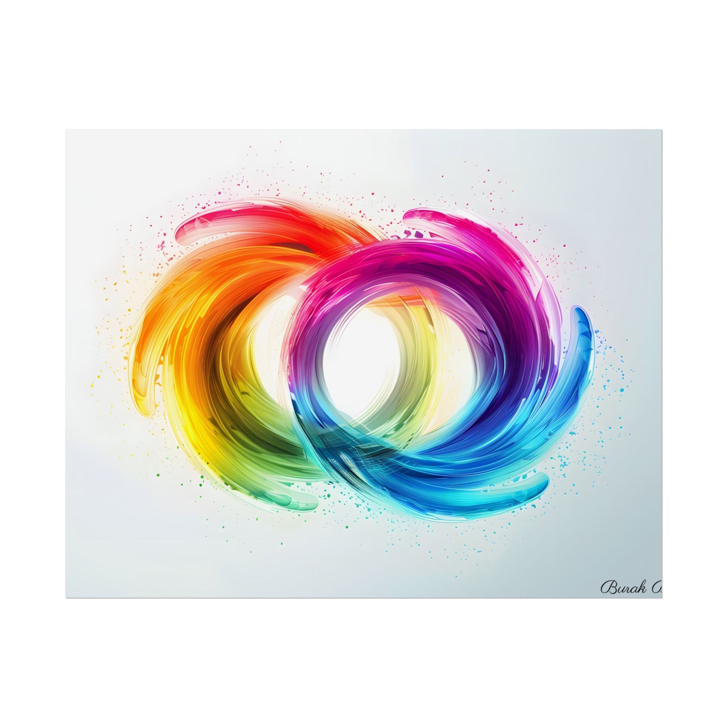 Swirling Colors: Gradient Artwork with Red, Blue, and Yellow Circles - Poster