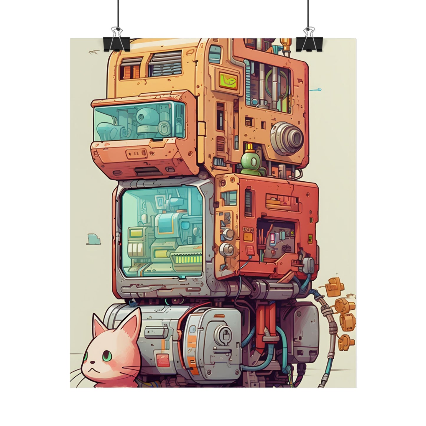 Pixel Perfect Cyber-Pet: Whimsical Gamified Art - Poster