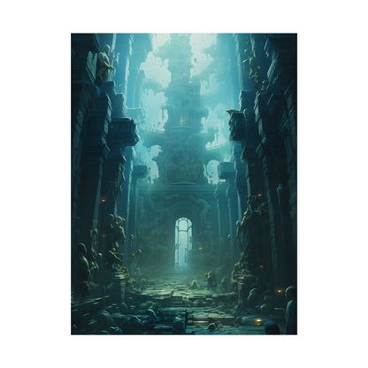 Lost Underwater Civilization: Ancient Ruins in Sunken Depths - Poster