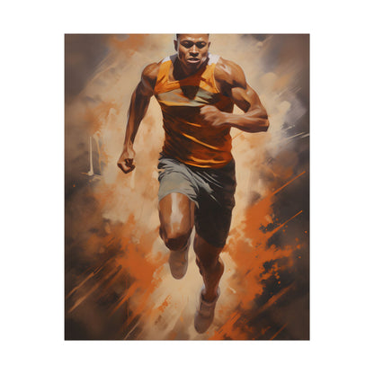 Passionate Fitness Moment: Dedicated Athlete in Action - Poster