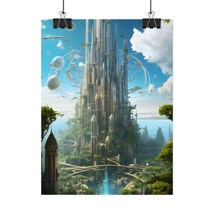 Breathtaking Floating City: Urban Waterways Digital Art - Poster