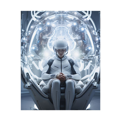 Elderly Man in a Complex Web: Medical Experiment Artwork - Poster