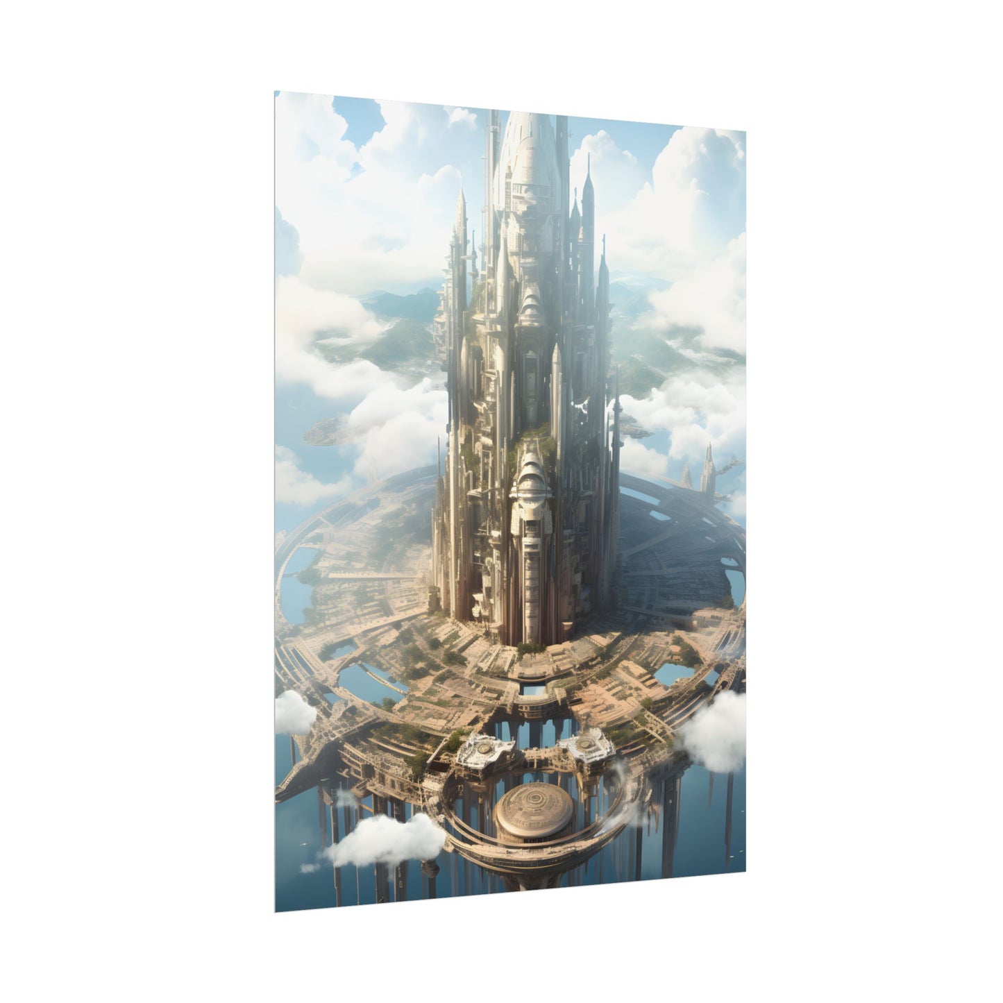 Breathtaking Floating City: Elevated Architecture - Poster