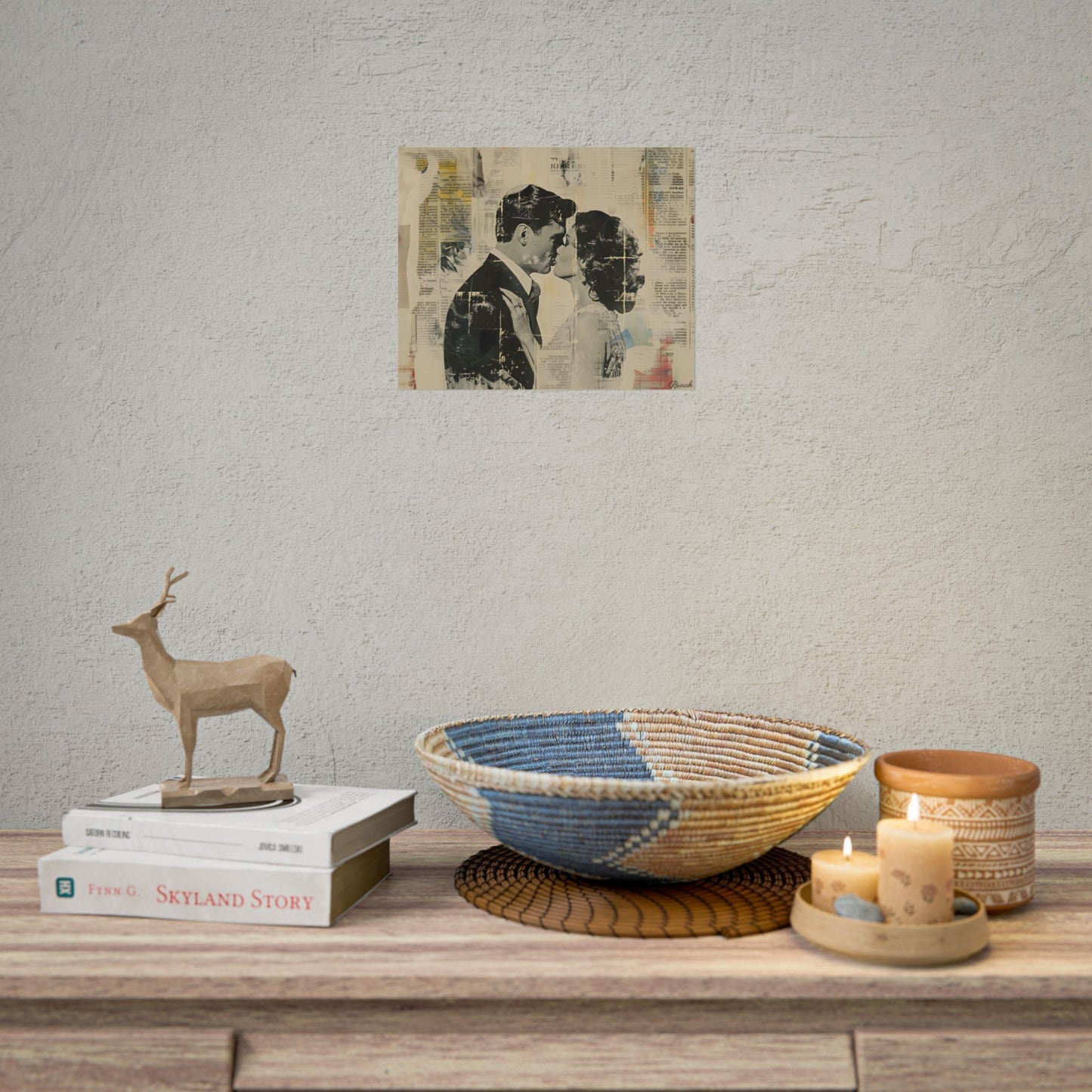 Vintage Romance: Celebratory Couple Art Poster - Poster