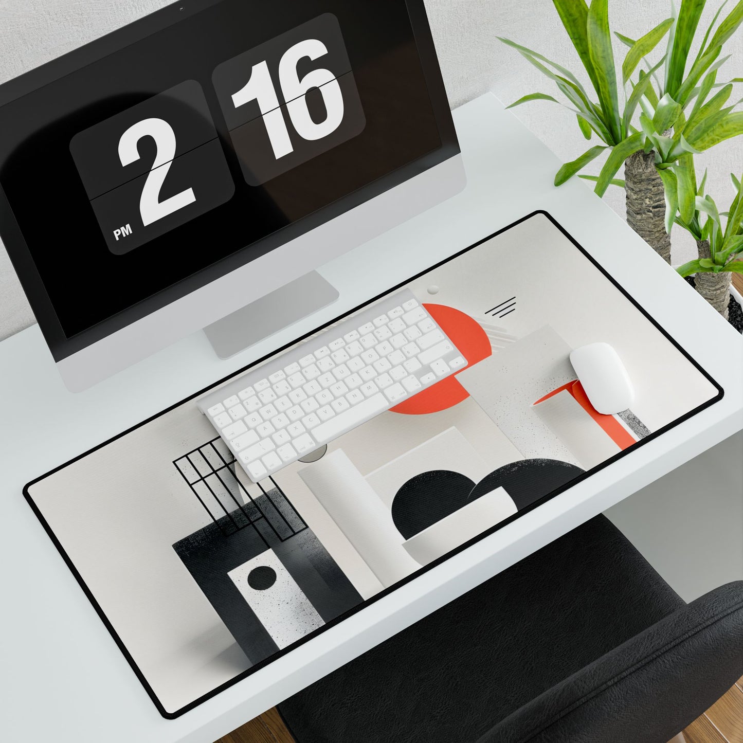 Minimalist Product Mystery: Bold Illustration Art - Desk Mat