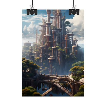 Floating City of Columbia: Breathtaking Modern Urban Landscape - Poster