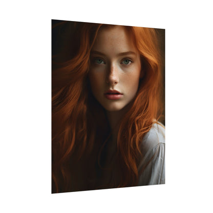 Red Hair Candid Portrait: Natural Light Photo Art - Poster