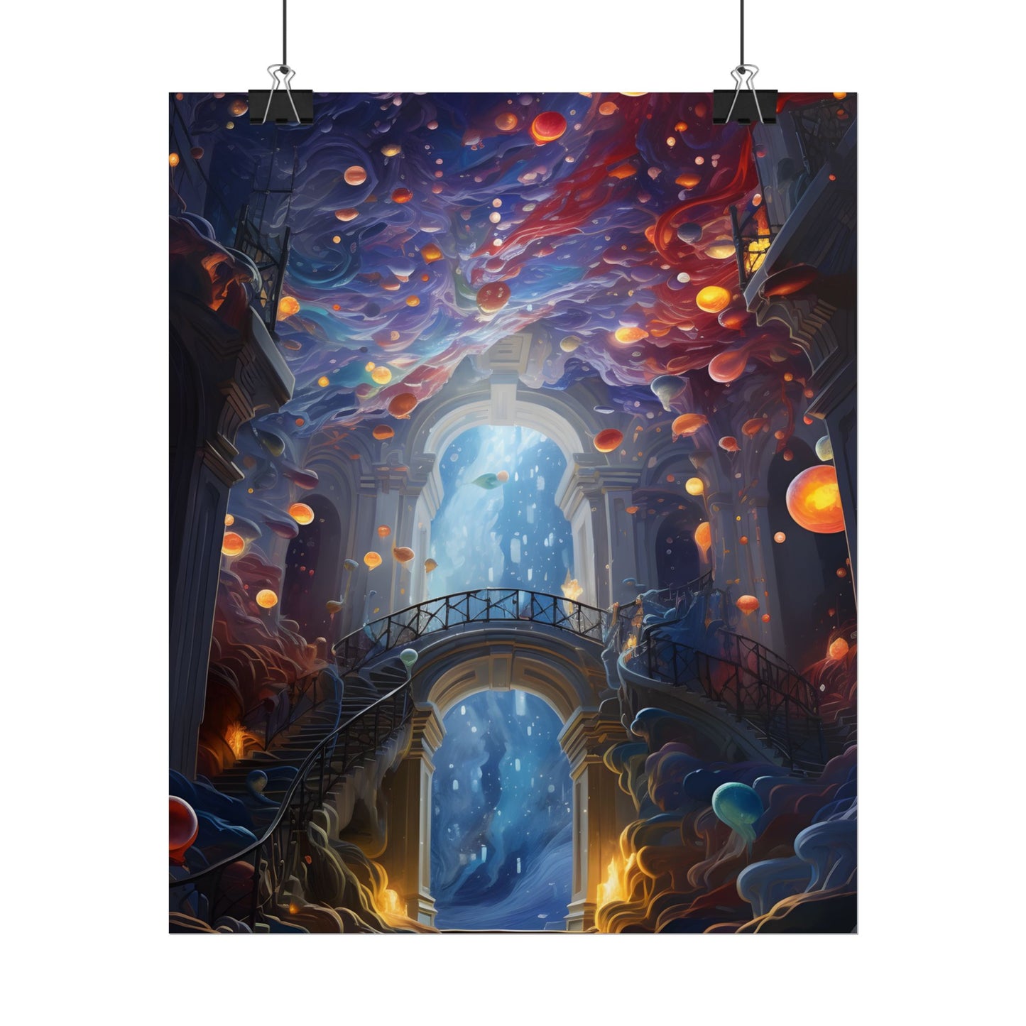 Celestial Art Gallery: Atmospheric Interior Space - Poster