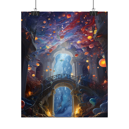 Celestial Art Gallery: Atmospheric Interior Space - Poster
