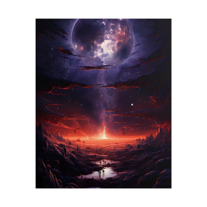 Vivid Black Hole Planet: A Detailed Cosmic Artwork - Poster